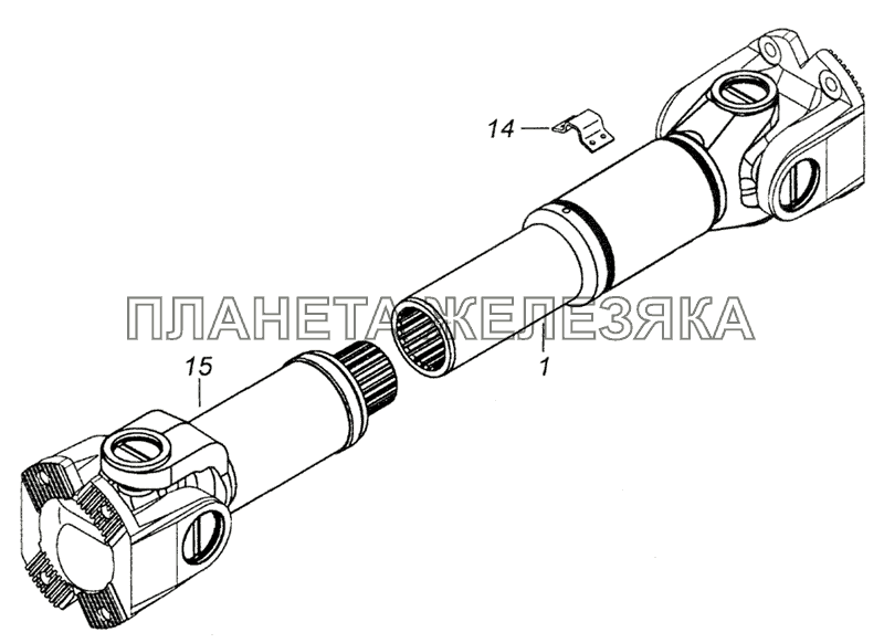 6520-2201011-11 Вал карданный заднего моста КамАЗ-6520 (Euro-2, 3)